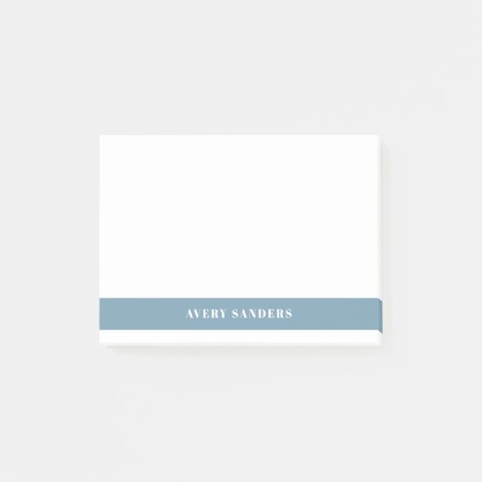 Einfach minimaler blauer, moderner Farbblock Post-it Klebezettel (Vorderseite)