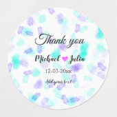 Einfach minimaler Dank Pärchen Herzchen Glitzer ne Etiketten (Design 1)