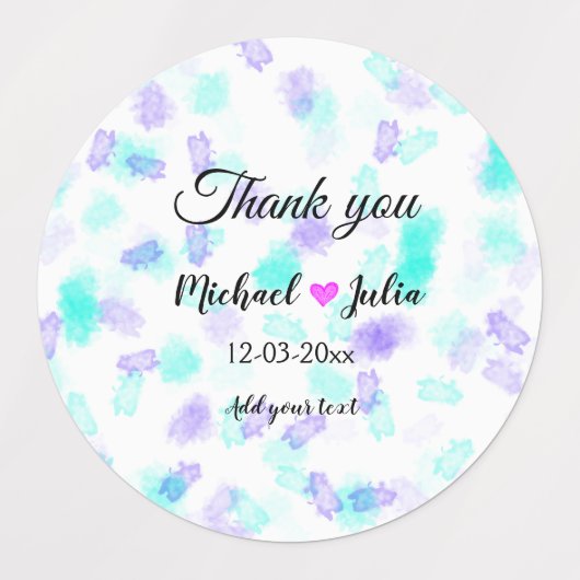 Einfach minimaler Dank Pärchen Herzchen Glitzer ne Etiketten (Design 1)