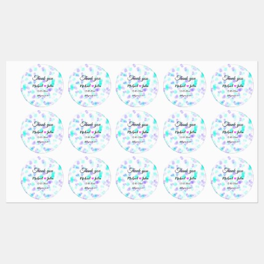 Einfach minimaler Dank Pärchen Herzchen Glitzer ne Etiketten (Blatt)