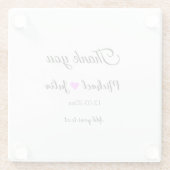 Einfach minimaler Dank Pärchen Herzchen Glitzer ne Glasuntersetzer (Rückseite)