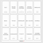 Einfach minimaler moderner Spice Jar Kitchen Conta Aufkleber (Blatt)