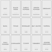 Einfach minimaler moderner Spice Jar Kitchen Conta Aufkleber (Vorderseite)