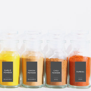 Einfach minimaler moderner Spice Jar Kitchen Conta Aufkleber