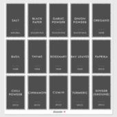 Einfach minimaler moderner Spice Jar Kitchen Conta Aufkleber (Blatt)