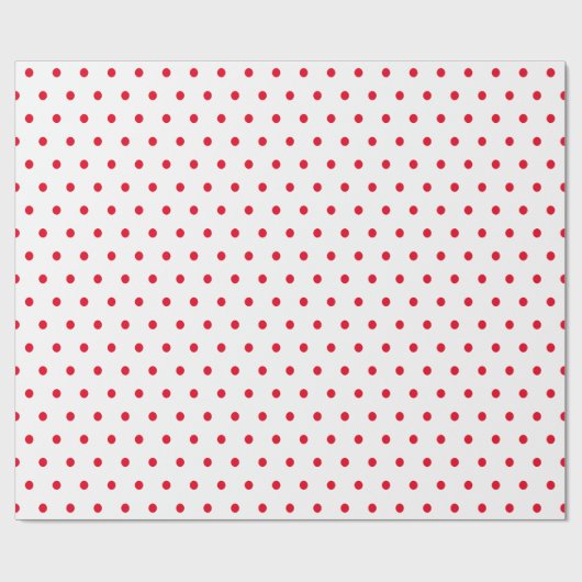 Einfach minimaler Polka Dot weiß und rot Geschenkpapier (Flach)
