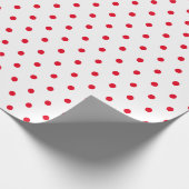 Einfach minimaler Polka Dot weiß und rot Geschenkpapier (Ecke)