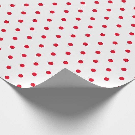 Einfach minimaler Polka Dot weiß und rot Geschenkpapier (Ecke)
