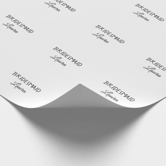 Einfach minimaler Zusatz Name Braut Geschenk Jahr Geschenkpapier (Ecke)