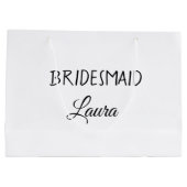 Einfach minimaler Zusatz Name Braut Geschenk Jahr Große Geschenktüte (Rückseite)