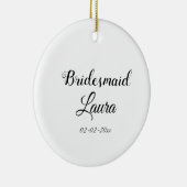 Einfach minimaler Zusatz Name Braut Geschenk Jahr Keramik Ornament (Rechts)
