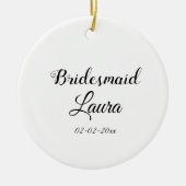 Einfach minimaler Zusatz Name Braut Geschenk Jahr Keramik Ornament (Vorne)