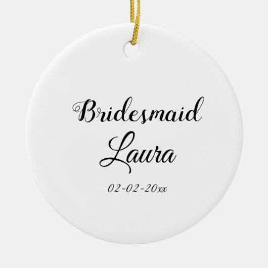 Einfach minimaler Zusatz Name Braut Geschenk Jahr Keramik Ornament (Vorne)