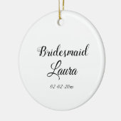 Einfach minimaler Zusatz Name Braut Geschenk Jahr Keramik Ornament (Links)