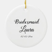 Einfach minimaler Zusatz Name Braut Geschenk Jahr Keramik Ornament (Hinten)