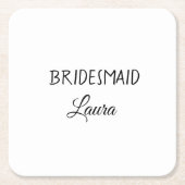 Einfach minimaler Zusatz Name Braut Geschenk Jahr Rechteckiger Pappuntersetzer (Vorderseite)
