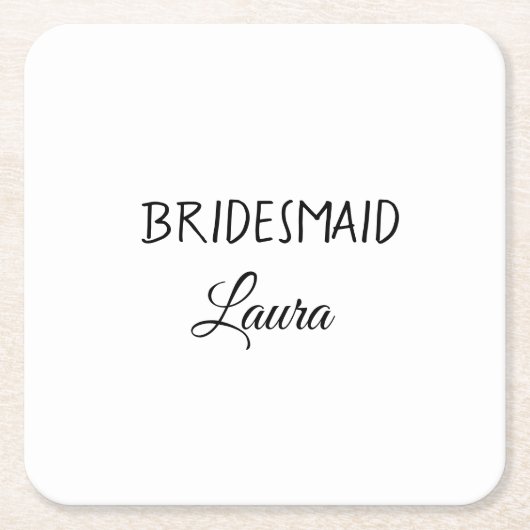 Einfach minimaler Zusatz Name Braut Geschenk Jahr Rechteckiger Pappuntersetzer (Vorderseite)