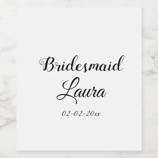 Einfach minimaler Zusatz Name Braut Geschenk Jahr Weinetikett (Einzelnes Label)