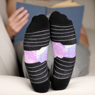 Einfach minimaler Zusatzname Monogramm roter Glitz Socken