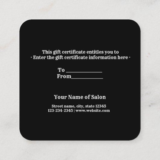 Einfach minimales Hinzufügen Ihrer Namen Text-Adre Telefonnummerkarte (Rückseite)