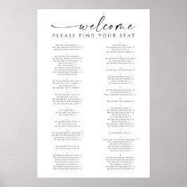 Einfach minimales Hochzeitsdiagramm-Poster Poster