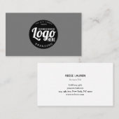 Einfach minimales, modernes Logo hier grau. Visitenkarte (Vorne/Hinten)