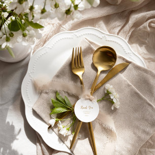 Einfach Minimalist Goldene Hochzeits-Dankeschön Geschenkanhänger