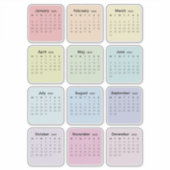 Einfach Minimalistisch 2025 Kalendermonat Aufkleber (Vorderseite)