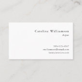 Einfach Minimalistisch Basic Schwarz-weiß Beruflic Visitenkarte (Vorderseite)