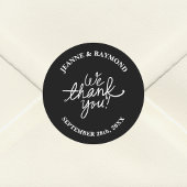 Einfach Minimalistisch Black Wir danken Ihnen Gast Runder Aufkleber