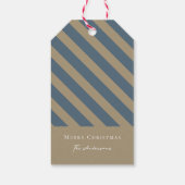 Einfach Minimalistisch Blau und Beige Frohe Weihna Geschenkanhänger (Rückseite)