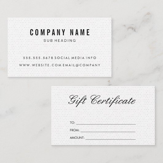 Einfach Minimalistisch | Boho Dot Pattern Rabattkarte (Vorne/Hinten)