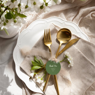 Einfach Minimalistisch Dark Sage Wedding Vielen Da Geschenkanhänger