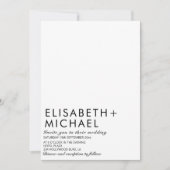 Einfach minimalistisch, elegant Schwarz-weiß Einladung (Vorderseite)
