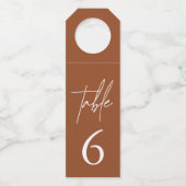 Einfach Minimalistisch Elegante Tischnummer Flaschenanhänger (Vorderseite)