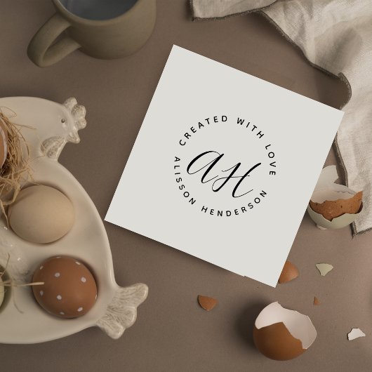 Einfach Minimalistisch erstellt mit Liebe Name Ini Permastempel