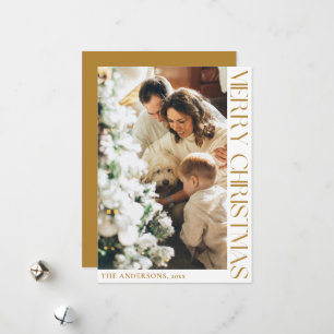 Einfach Minimalistisch frohe Weihnachtsbäume Gold Feiertagskarte