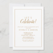 Einfach Minimalistisch|Gold Frame Let's Celebrate  Einladung (Vorderseite)