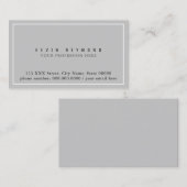 Einfach & Minimalistisch Grau Beruflich Visitenkarte (Vorne/Hinten)