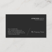 Einfach Minimalistisch, luxuriös, Premium, schwarz Visitenkarte (Rückseite)