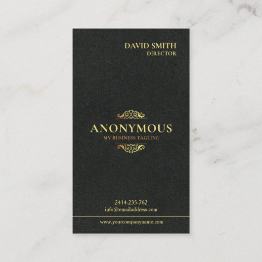 Einfach Minimalistisch, luxuriös, Premium, schwarz Visitenkarte (Rückseite)