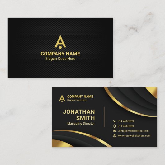 Einfach Minimalistisch, luxuriös, Premium, schwarz Visitenkarte (Vorne/Hinten)