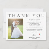 Einfach minimalistisch modern 2 Foto Hochzeit dank Karte (Vorderseite)