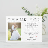 Einfach minimalistisch modern 2 Foto Hochzeit dank Karte (Stehend Vorderseite)