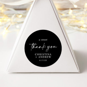 Einfach Minimalistisch & Modern   Hochzeit  Runder Aufkleber