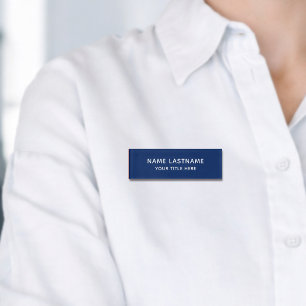 Einfach Minimalistisch Modern Navy Blau Titel Namenschild