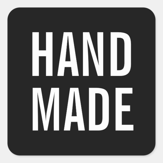 Einfach minimalistisch, modern und handgefertigt quadratischer aufkleber (Vorderseite)