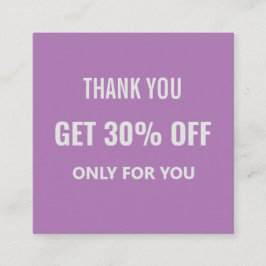 Einfach Minimalistisch Moderne Lila & weiß Rabattkarte
