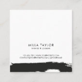 Einfach minimalistisch Moderne Schwarz-Weiß-Kunst Quadratische Visitenkarte (Rückseite)