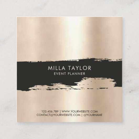 Einfach minimalistisch Moderne Schwarz-Weiß-Kunst Quadratische Visitenkarte (Rückseite)